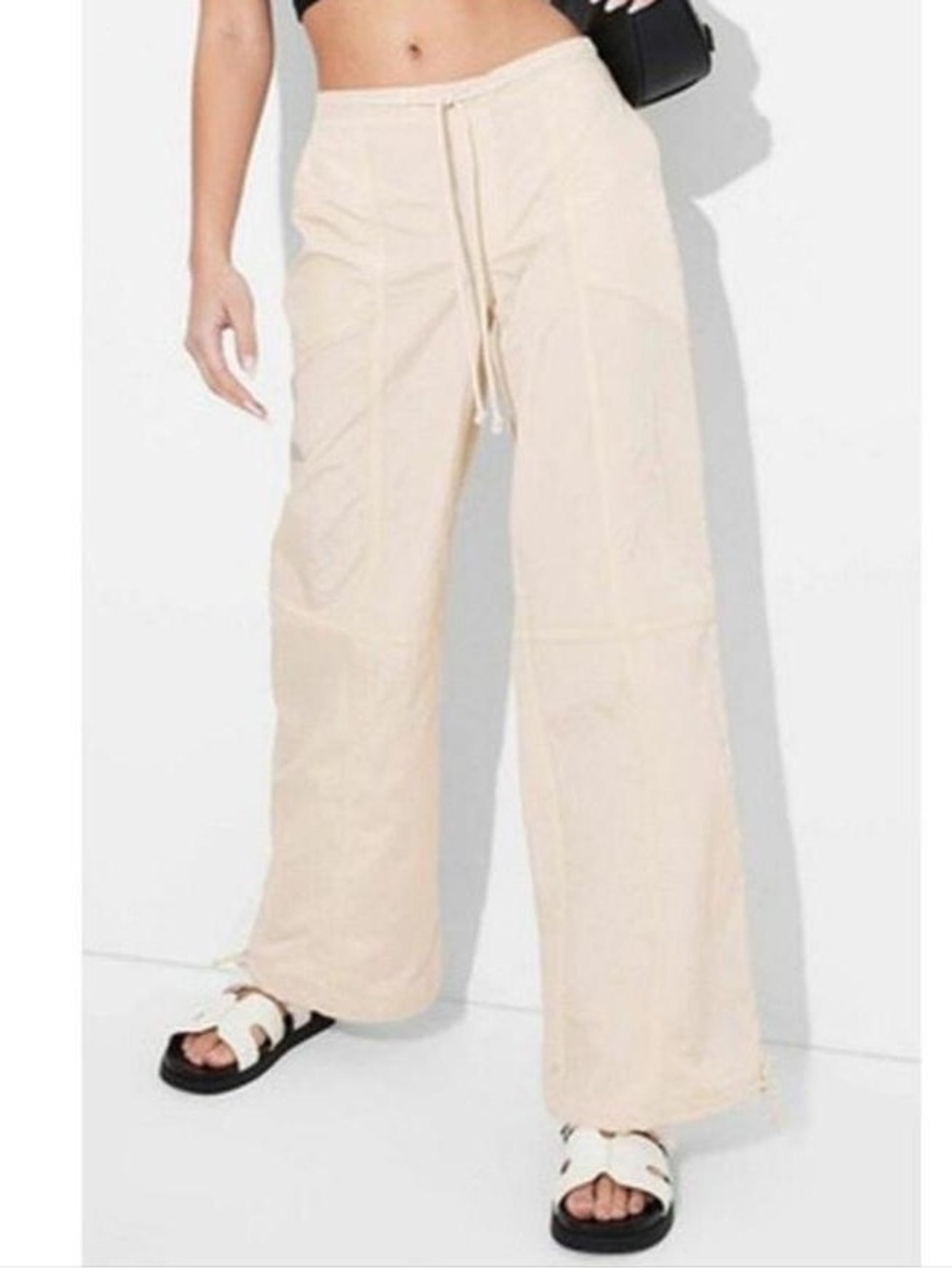 Wild Fable Women's Cream and Tan Trousers